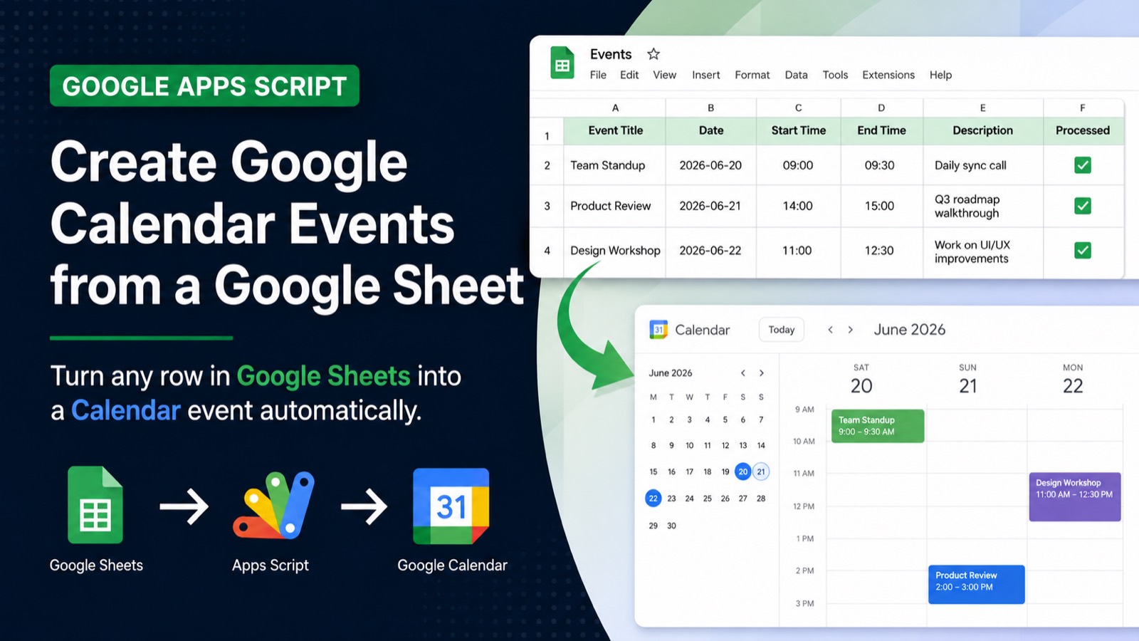 How to Create a Google Calendar Event from a Google Sheet